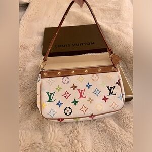 AUTHENTIC WHITE MONOGRAM MULTICOLOR LOUIS VUITTON